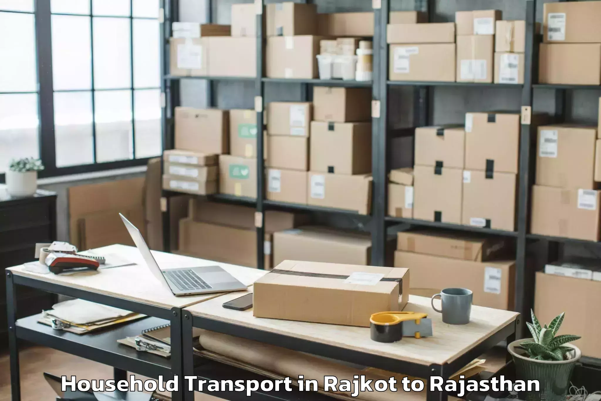 Top Rajkot to Pacific University India Udaip Household Transport Available